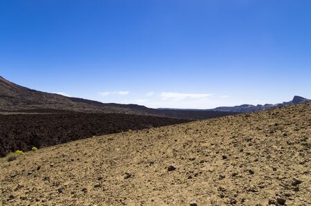Landscape of lava fields on the Teide volcanoの写真素材