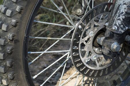 Enduro Wheel Motorcycle Frontの写真素材