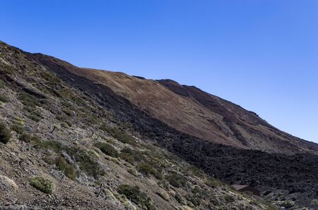 The hillside of the teide volcano, landscapeの写真素材