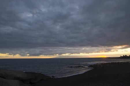 Colorful sunset in the atlantic ocean, landscapeの写真素材