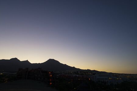 Dawn landscape on the island of tenerifeの写真素材