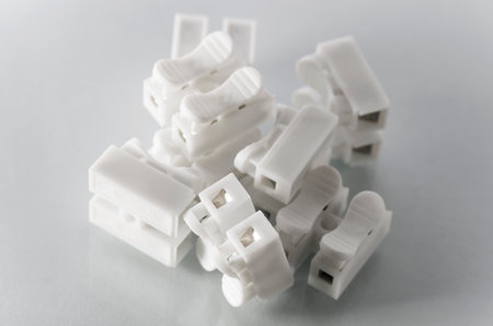 Group of wire clips on a white backgroundの写真素材