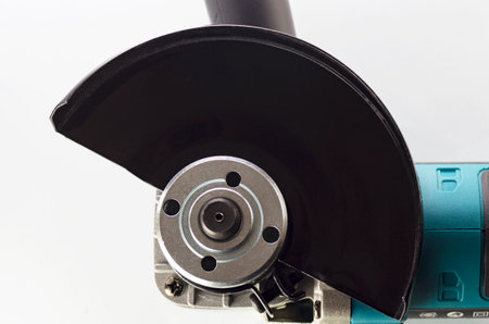 Part of a grinding machine on a white background