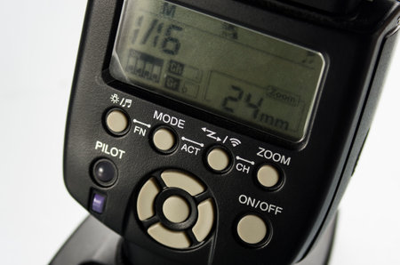 Control buttons on the flash, close-upの写真素材