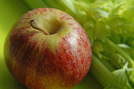 apple and celeryの写真素材