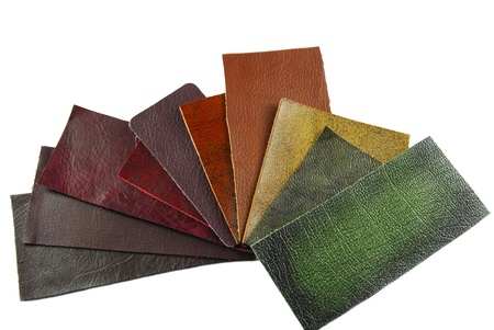 leather samples, choice of texture and colorの写真素材