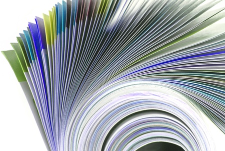 rolled magazine isolatedの写真素材