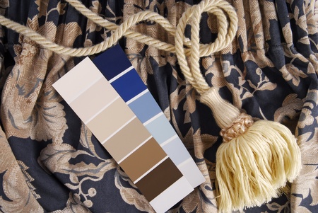 curtain and color choice for interiorの写真素材