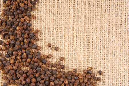 black pepper on hessian fabric frameの写真素材
