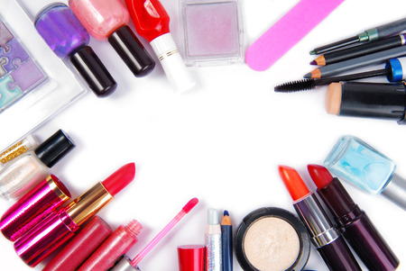 cosmetic set isoalted frame backgroundの写真素材