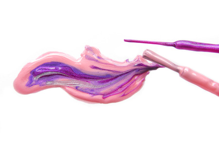 close up of the nail polish sample isolated on whiteの写真素材