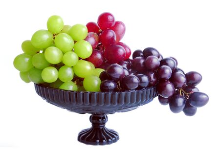 various grapes isolated on whiteの写真素材