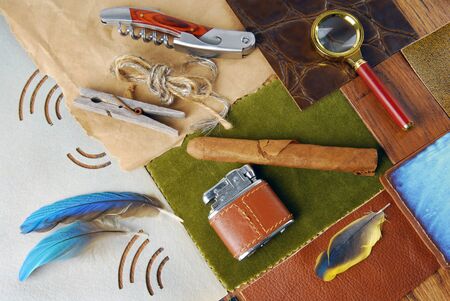 man retro vintage accessory conceptの写真素材