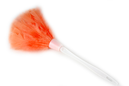 duster cleaner isolated on whiteの写真素材