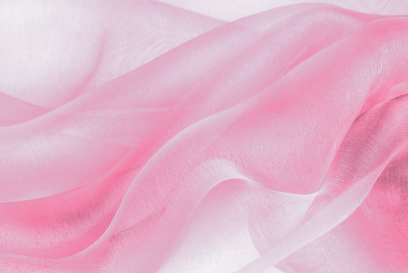 organza fabric in pink colorの写真素材
