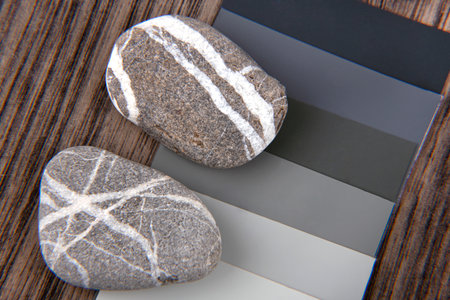 closeup of the grey color interior decoration planning