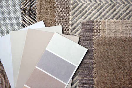 close up of the  upholstery fabric texture and color choice for interiorの写真素材
