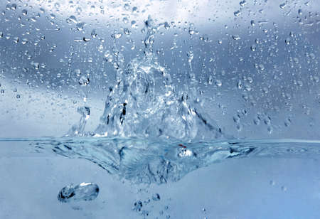 close up of the water splash blue