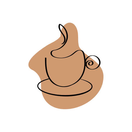 Small cup with hot drinkのイラスト素材