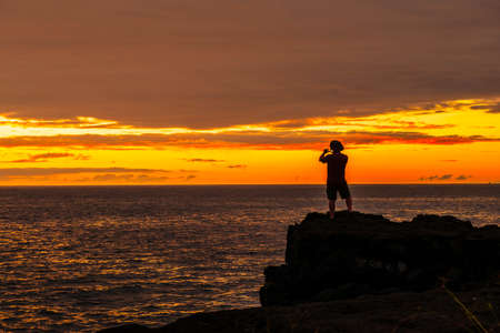 A beautiful sunset in Hawaii USAの写真素材