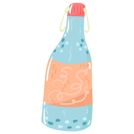 Decorative Drink Bottle for Party Doodle Clipartのイラスト素材