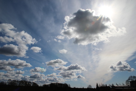 Background. Beautiful Blue Sky With Cloudsの写真素材
