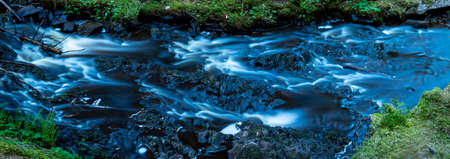 Stunning Waterfall in Rural wild Forest outside of Jonkoping Sweden