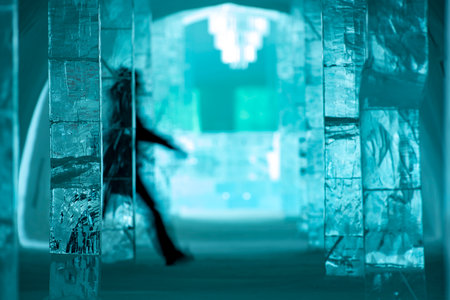 Jukkasjarvi, Sweden - April 2020: Icehotel in Jukkasjarvi beautiful art suite and individual themed accommodation near Kiruna in Swedish Lapland.のeditorial素材