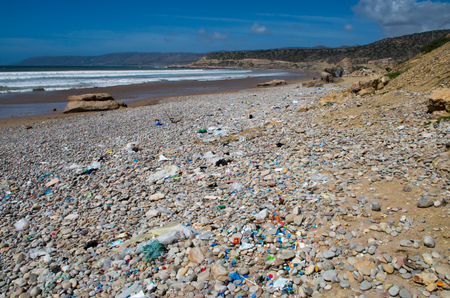 A lot of rubbish at the beach.の写真素材