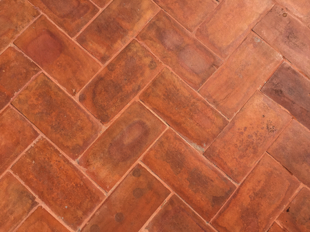 surface  laying by orange tiles zigzag patternの写真素材