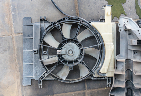 car radiator fan has been dismantling for Maintenanceの写真素材