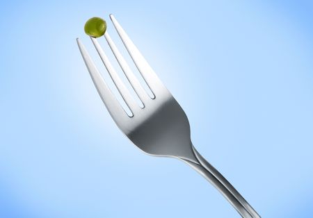 Fork and Peaの写真素材