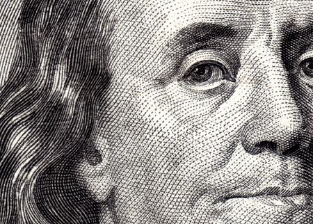 Benjamin Franklin Closeupの写真素材