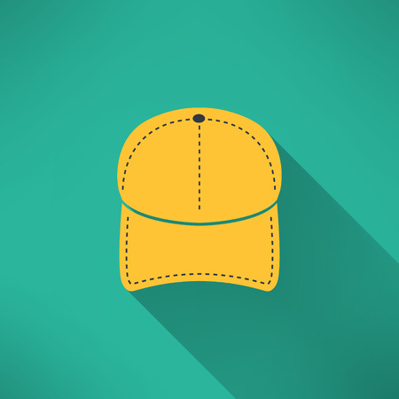 Baseball cap with long shadow. National american clothing concept. Vector illustrationのイラスト素材