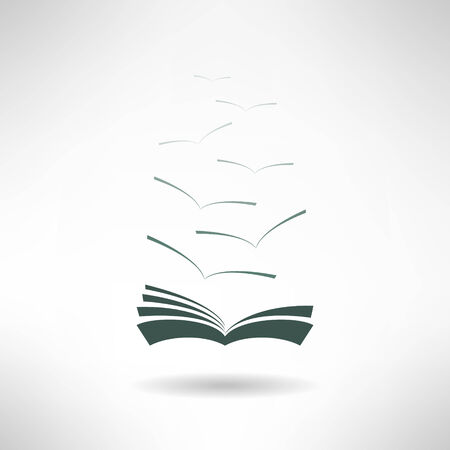 Book icon with seagulls made in modern flat design. Learning and library concept. Vector illustrationのイラスト素材