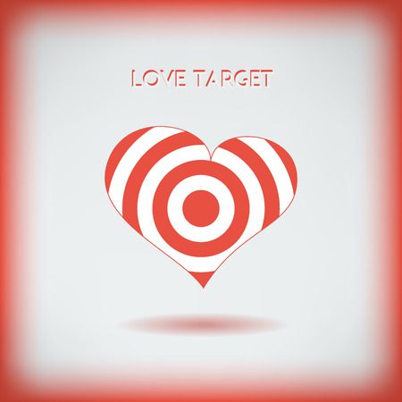 Red heart target icon. Love aim concept. Vector illustrationのイラスト素材