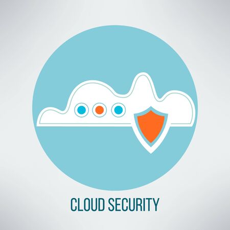 Cloud computing security icon. Data protection concept symbol. Vector illustrationのイラスト素材