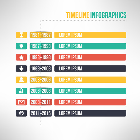 Timeline template infographic suitable for business presentations, reports, statistic layout. Vectorのイラスト素材