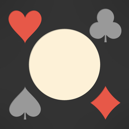 Playing cards suits background with copyspace. Suitable for infographics and web template. Vector illustrationのイラスト素材