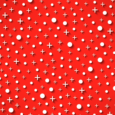 Vector christmas and new year background made in modern flat design with circles and crosses with long shadows.のイラスト素材