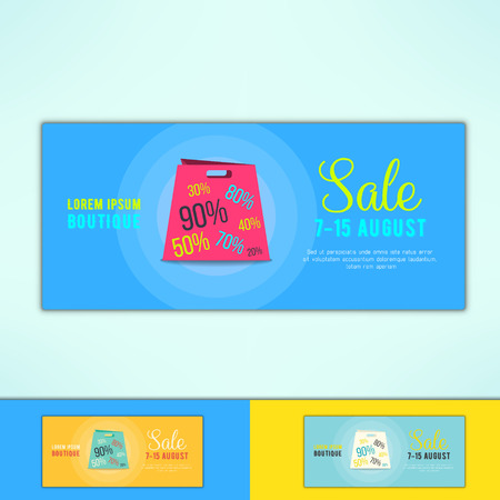Vector shopping sale ad with in modern flat design. Promotional design element.のイラスト素材