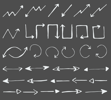 Hand drawn vector arrow collection isolatedのイラスト素材