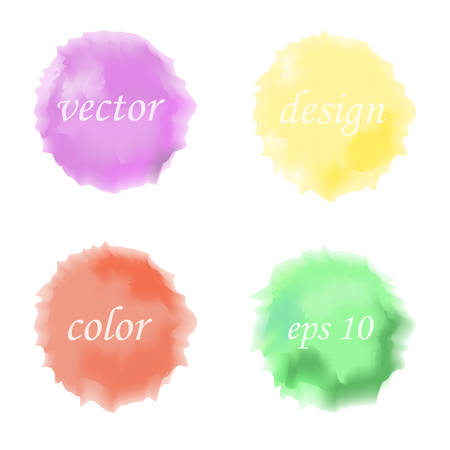 Watercolor abstract colorful textured background. Vector illustration. Abstract watercolor set spots isolated on white background.のイラスト素材