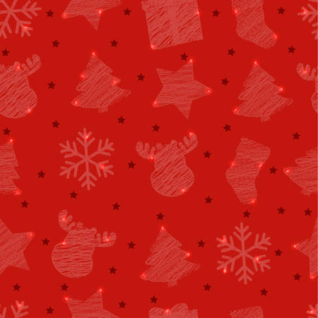 Seamless pattern with traditional elements of Christmas.のイラスト素材