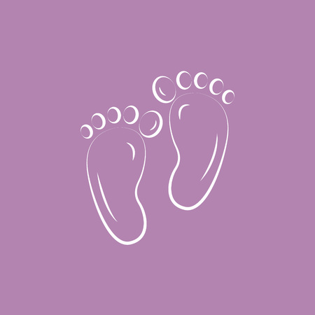 Footprint newborn baby. Baby foot. Vector icon for maternity and child care.のイラスト素材