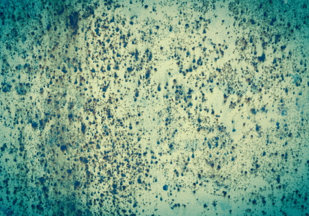old metal wall garage rust spots flaking paint grungeの写真素材