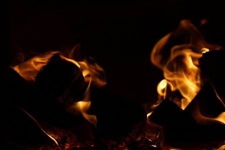 fire wood. burning wood. fireplaceの写真素材