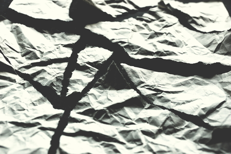 sheet of white crumpled torn paper texture background. for design, web design, 3D graphicsの写真素材
