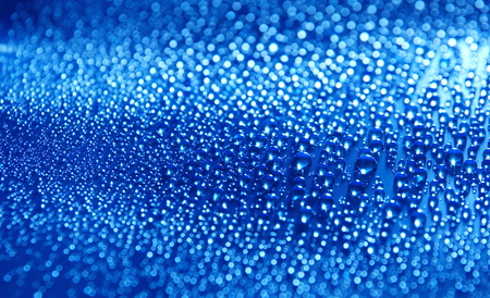 water drops abstract blue background close upの写真素材