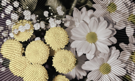 chrysanthemums yellow and white daisies flower arrangement. For decoration design. Spring blossom. Natural beauty.の写真素材